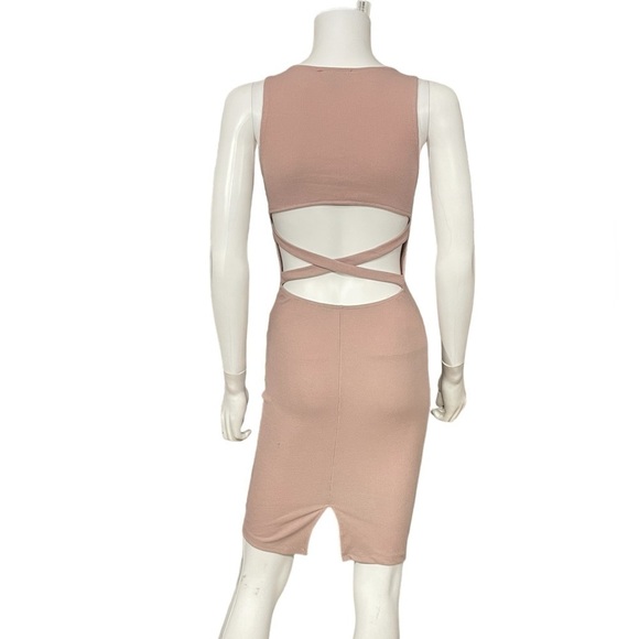 Burnt Pink Crisscross Back Rhinestone Shoulders Dress
New - Picture 4 of 8